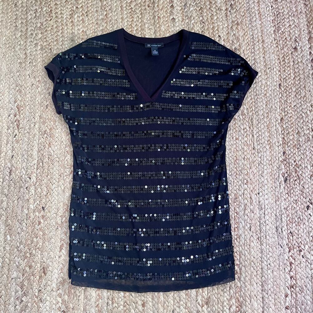 Vintage Y2K INC black spangled going out top